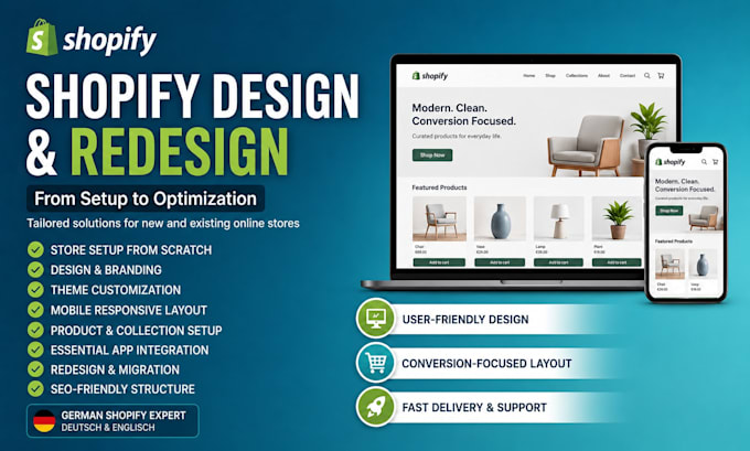 design or redesign your professional shopify store