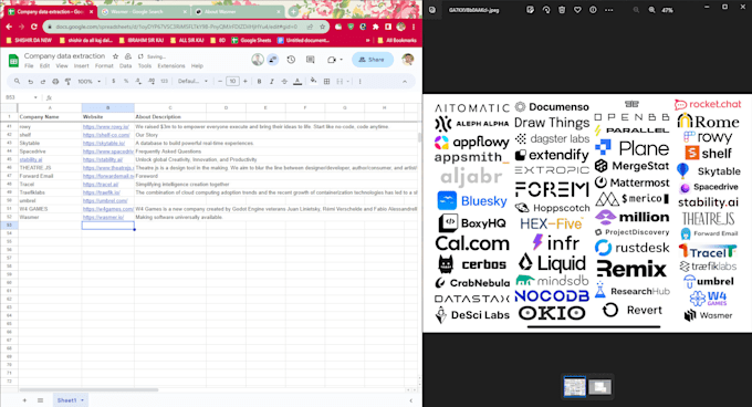 copy paste, typing, web scraping, and research