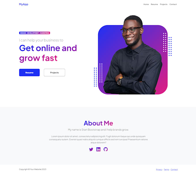 create front end and back end web application
