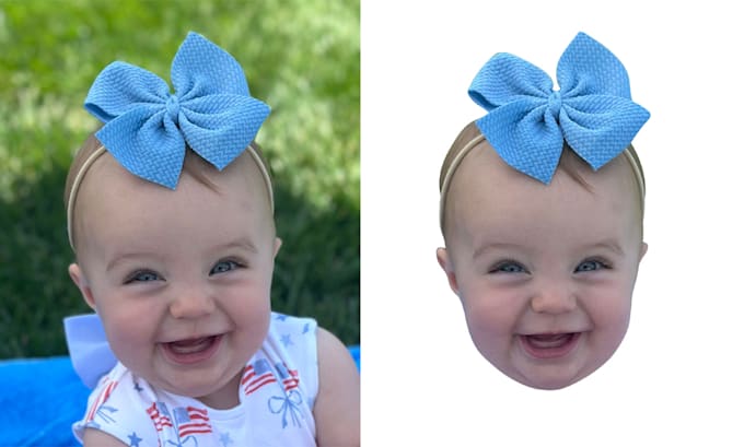 crop out heads or custom face cut out of human, dog, cat
