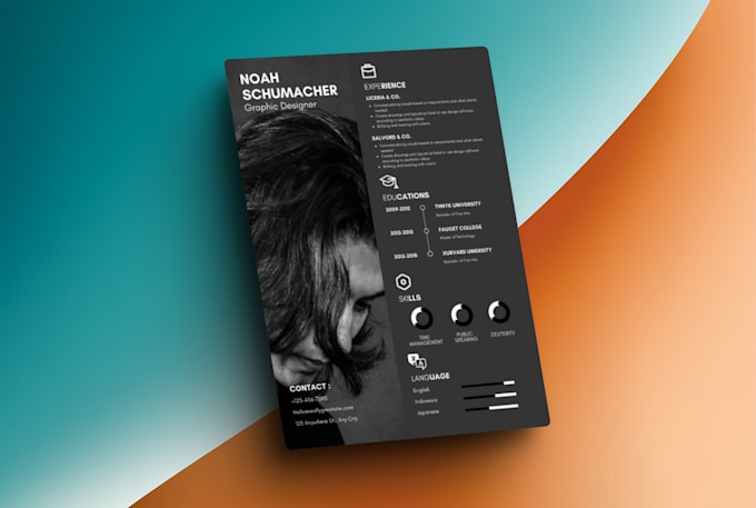 design a remarkable CV resume in infographic style under 48h