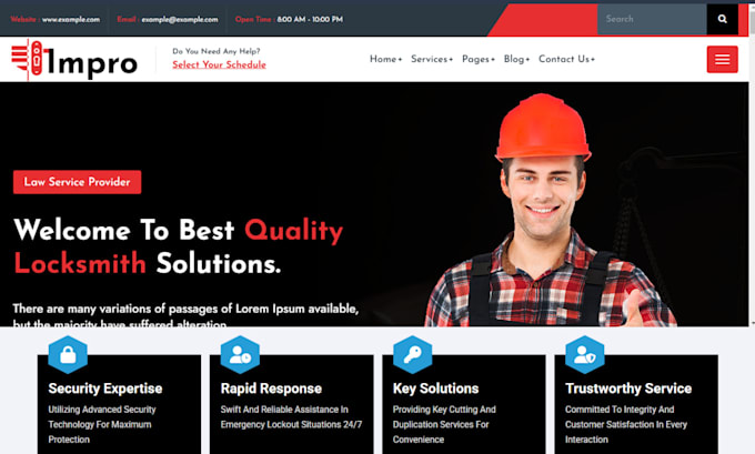 build locksmith landing page website door installation website wordpress website