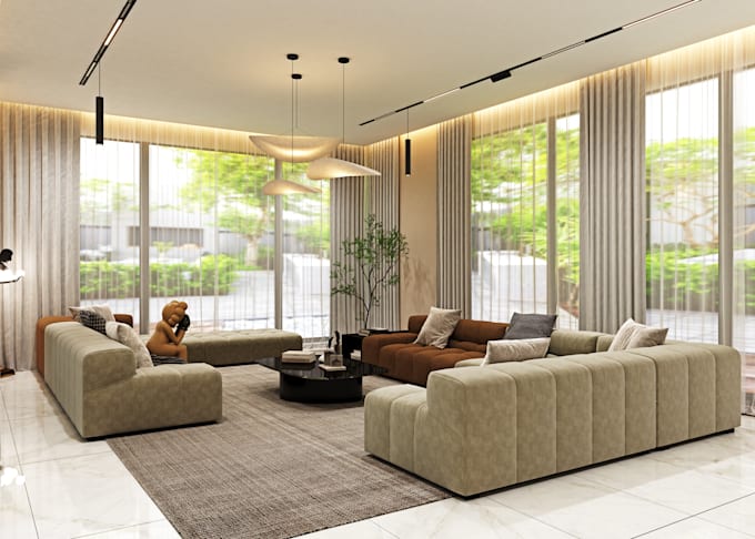create interior and exterior design, photorealistic 3d visualization