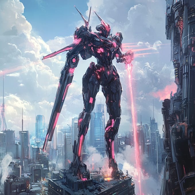 make mecha robot armor character and concept mecha