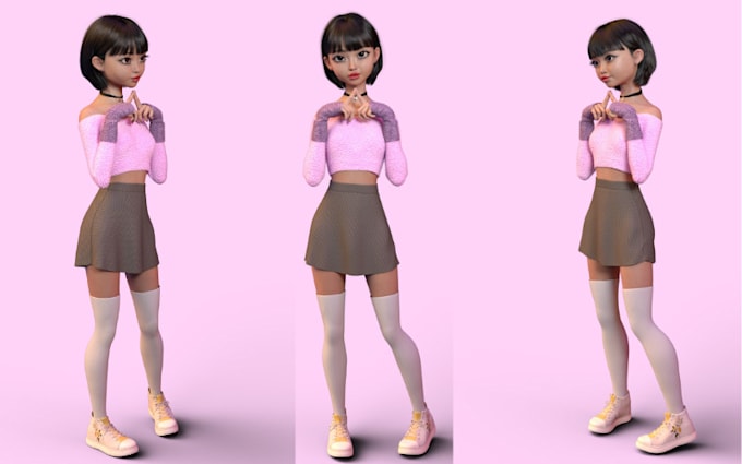 Do 3d cartoon character model character rigging pixar art 3d stylized ...