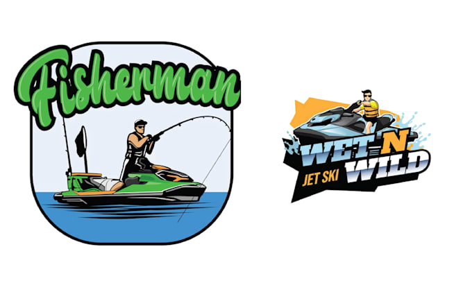 design amazing summer jetski logo
