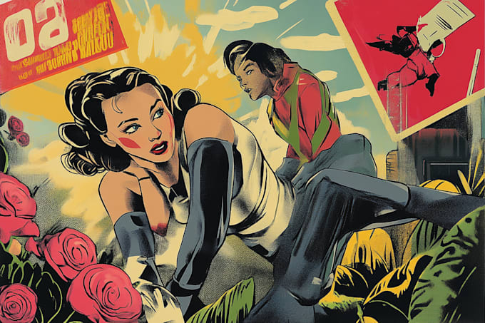 draw a retro vintage comic illustration