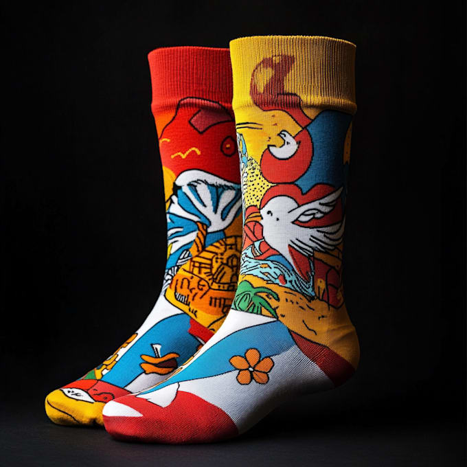 draw a creative socks unique sock design for you