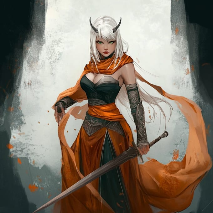 make a fantasy character art for similar