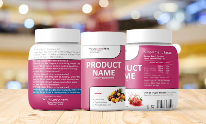 design product label and  supplement label design