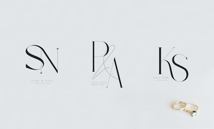 wedding logo, initials design, or wedding monogram