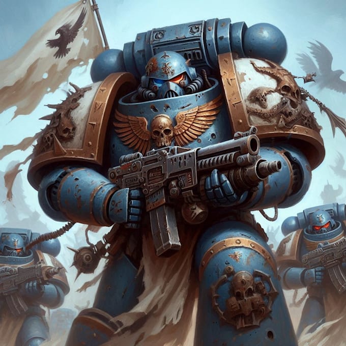 Print model drawing a warhammer 40k character art by Sassher | Fiverr