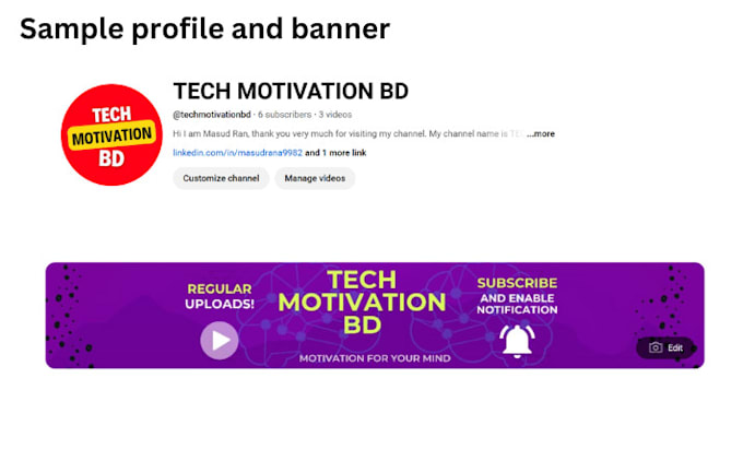 create and setup a youtube channel with a logo banner