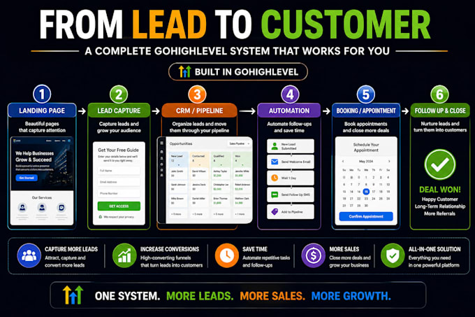 gohighlevel website design sales funnel ghl landing page ghl crm and automation