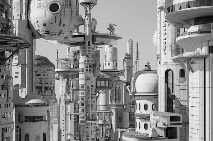 Draw concept art illustration and science fiction city by Banedea | Fiverr