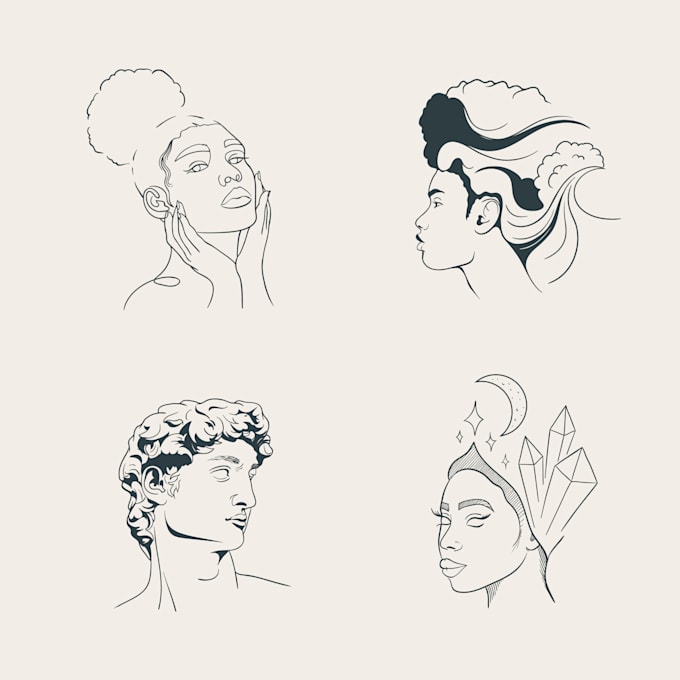 do custom professional minimalist hand drawn logo design