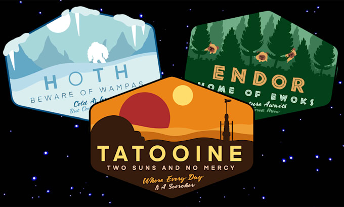 design epic star wars character and scene artwork