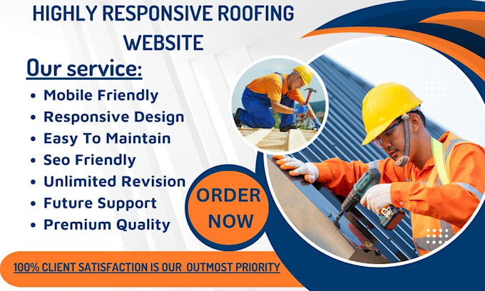 design roofing website, roofing landing page, contractor, construction website