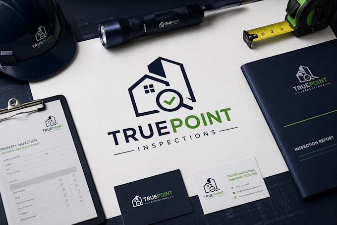 professional home inspection logo and brand identity design