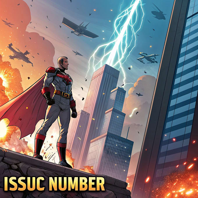 create a comic cover page design illustration