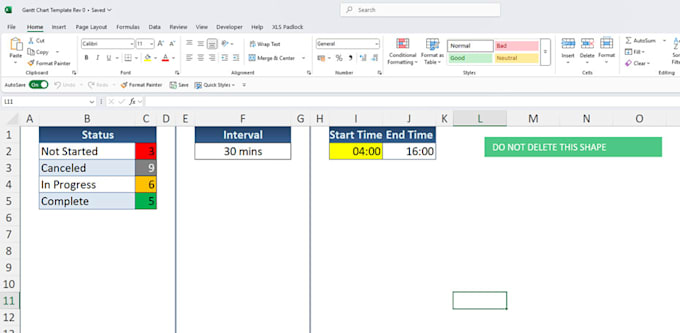create a dynamic hourly gantt chart in microsoft excel