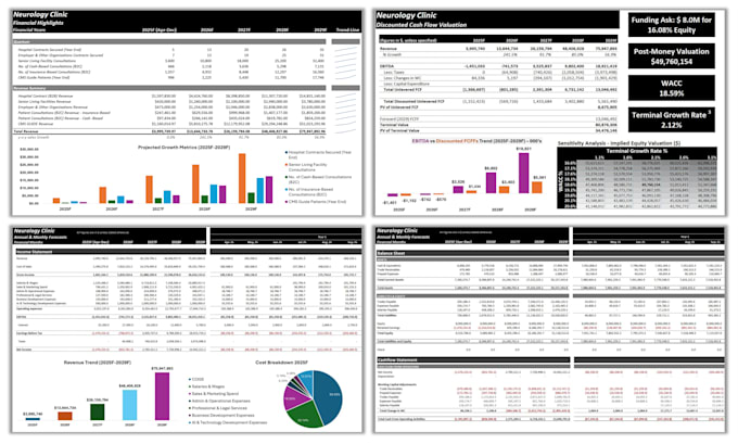 provide investor ready financial models, forecasts, projections or business plan