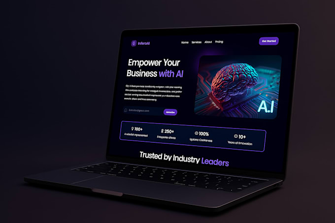 build a stunning landing page with modern UI, smooth animations