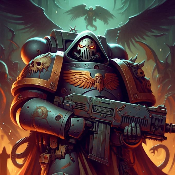 make your favorite warhammer 40k character art illustration