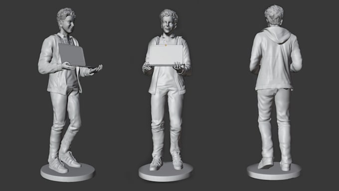 create realistic or stylized 3d characters for prints