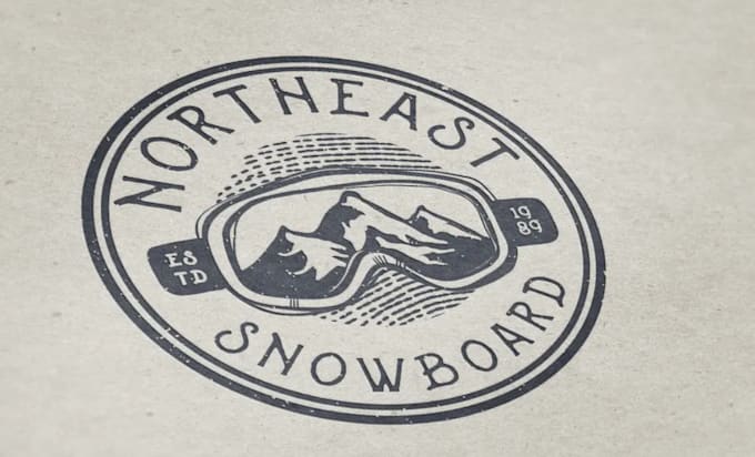 do hand drawn vintage badge logo