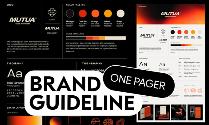 create one pager brand guideline