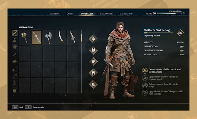 create aaa quality game ui ux for pc and mobile