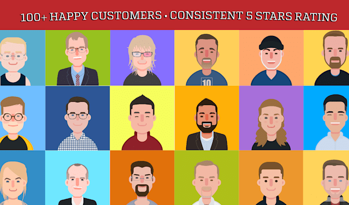 create simple geometric flat avatar vector portrait style