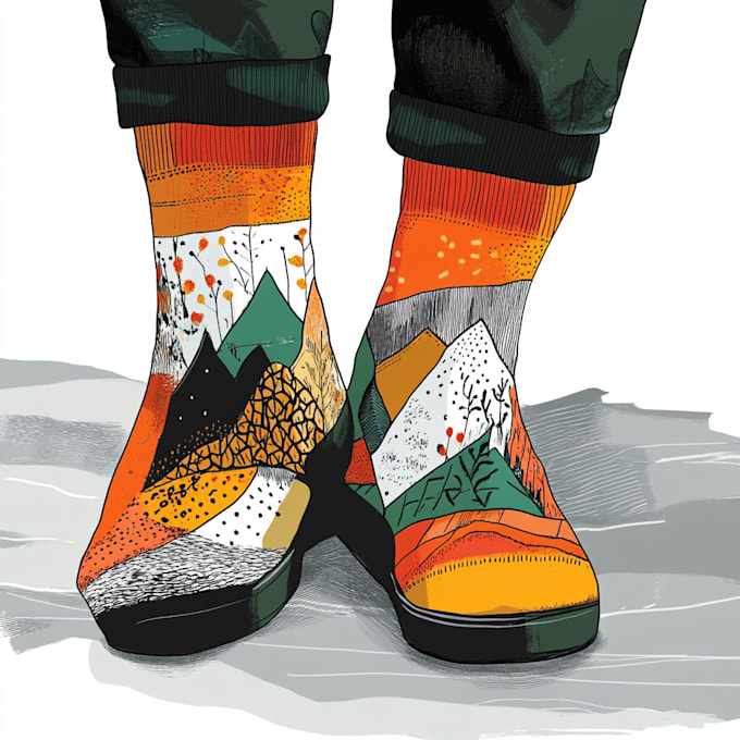 draw a creative socks unique sock design for you