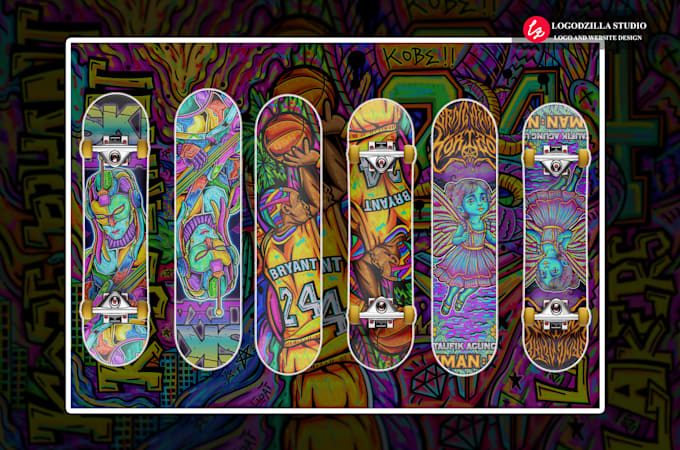 make street art graffiti style for wall cover and skateboard
