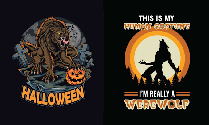 make custom t shit horror werewolf logo