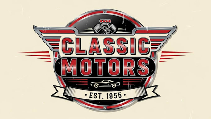 design retro vintage logo with copyrights