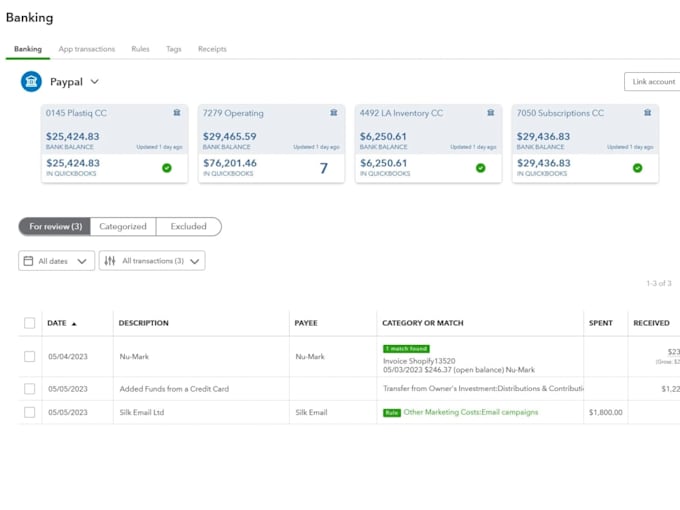 do bookkeeping and reconciliation on quickbooks