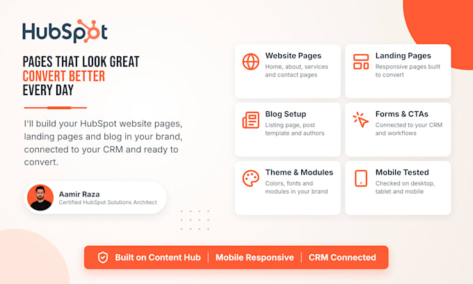 build hubspot website, landing pages and blog