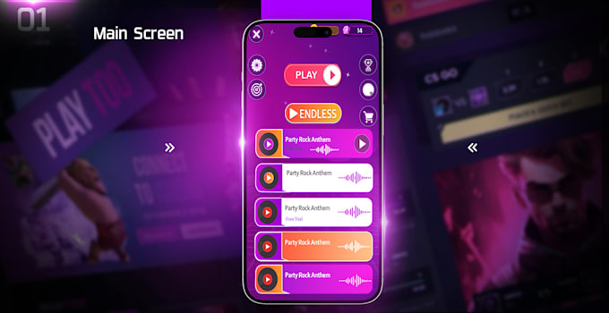 design stunning game UI UX for mobile