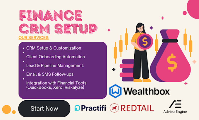 setup finance CRM wealthbox redtail CRM advisorengine practifi pulse360 velocify