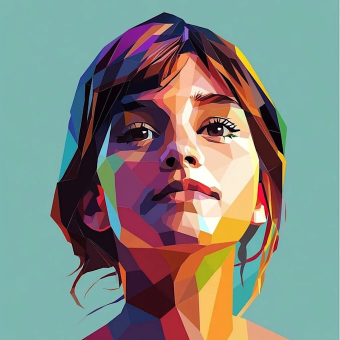 design mosaic and low poly or pop art illustration
