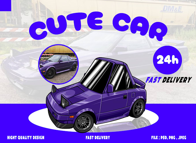 Draw your car with chibi cartoon style by Arifseti | Fiverr