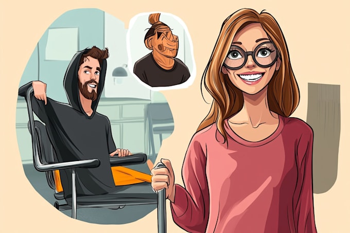 illustrate custom, funny cartoon meme for you