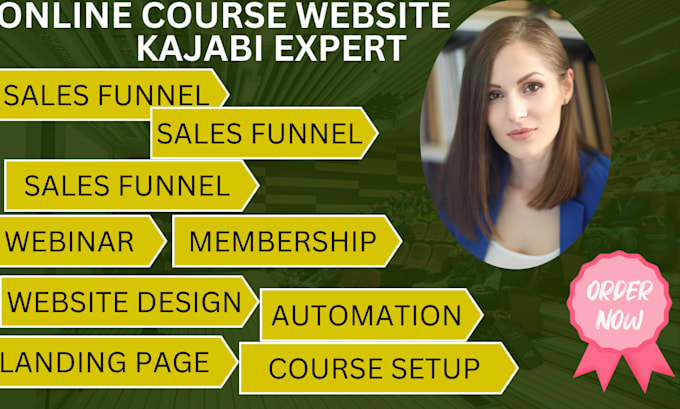 kajabi website design landing page podia thinkific online course funnel teachabl