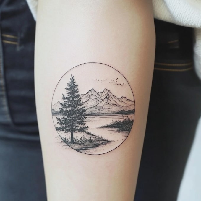 create minimal line art tattoo