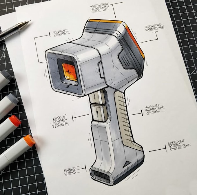 Design a 3d cad model using solid works product sketch 2d technical ...