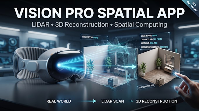 develop an apple vision pro spatial app with lidar and 3d reconstruction