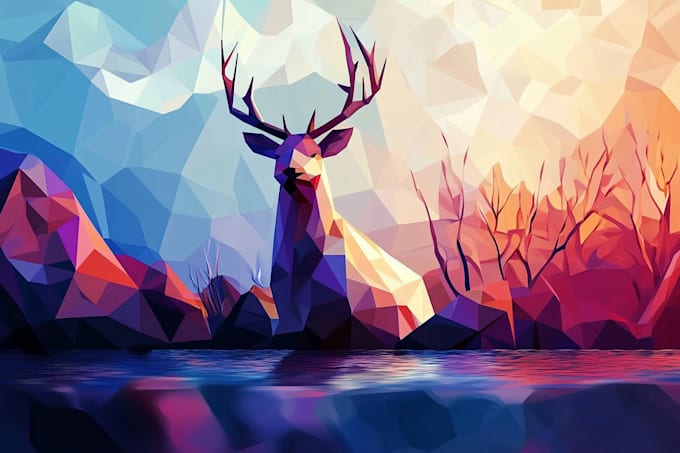 draw high detailed low poly vector illustrations for you