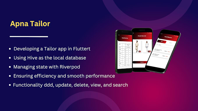 develop a custom flutter app for android and ios